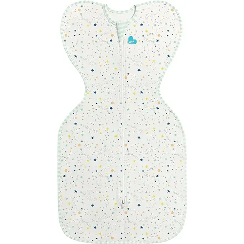 Love to Dream Swaddle UP Organic Lite 0.2 TOG, Stardust, Small, 8-13 lbs, Better Sleep, Allow Baby to Sleep in Their Preferred Arms Up Position for Self-Soothing, Snug Fit Calms Startle Reflex