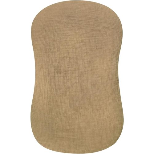 Hooyax Muslin Baby Lounger Cover 1 Pack, 100% Cotton Soft & Breathable Infant Lounger Covers Only for Newborn (Brown)