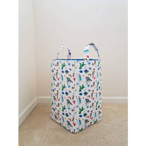 Toy story laundry hamper, Storage basket, Nursery organizer, Toy fabric bin, baby shower gift