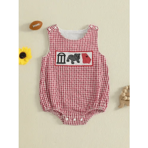 baby boy romper elephant football embroidery cute - Temu