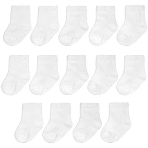 Fruit of the Loom Baby 14-Pack Grow & Fit Flex Zones Cotton Stretch Socks - Unisex, Girls, Boys