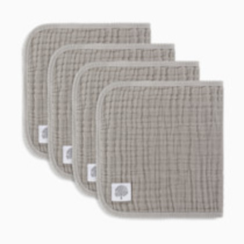 Parker Baby Co. Muslin Cotton Burp Cloths (4-Pack) - Gray Set