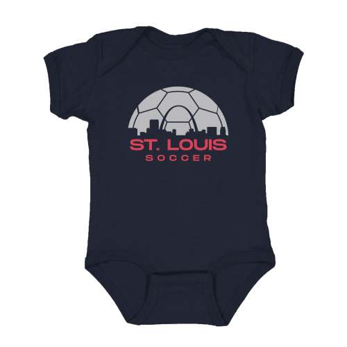 Soccer Skyline Baby Onesie - Navy