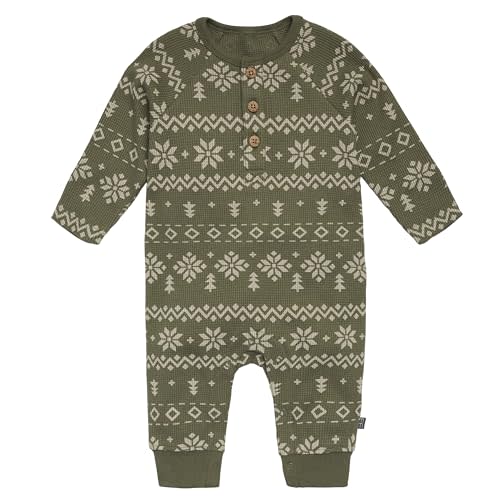 Modern Moments by Gerber Baby Henley Waffle-Knit Romper