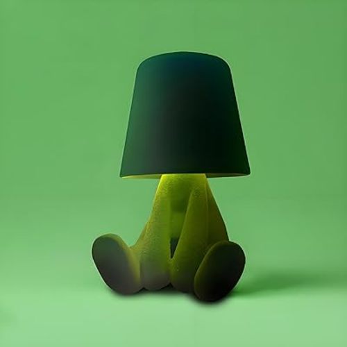 Modern Table Lamp for Youth: Rechargeable Cute Light for Kids Child Teen - Gift for Birthday Christmas Halloween Easter (Green)