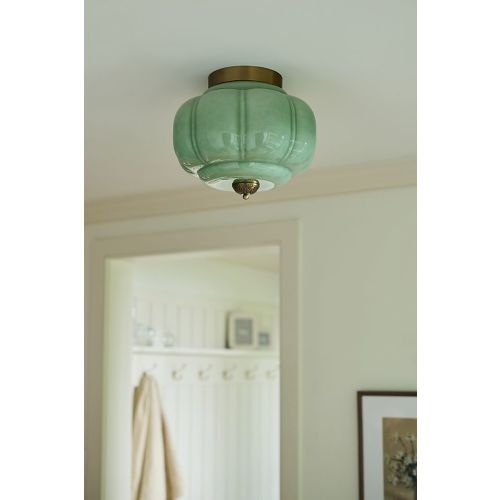 The Eloise Scallop Milk Glass Flush Mount Ceiling Light