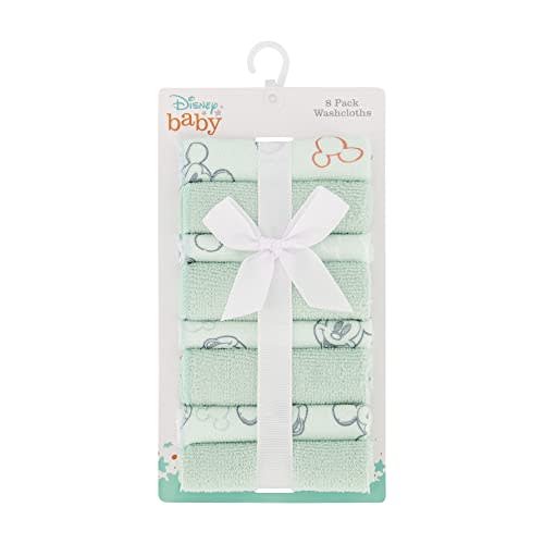 Cudlie Disney Baby Washcloths with Nursery Characters | 8 Pack of Kids Washcloths for Bath | Baby Shower Gifts and Baby Stuff for Newborns