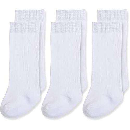 EPEIUS Baby Knee High Socks Seamless Baby Socks Solid Cotton Stockings for Boys/Girls 0-3/3-6/6-12/12-24 Months 3 Pack