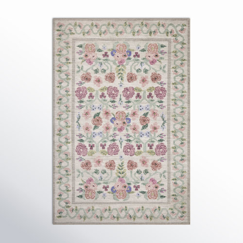 Rifle Paper Co. x Loloi Rosa Rifle Paper Co. x Loloi Ivory Area Rug & Reviews | Birch Lane