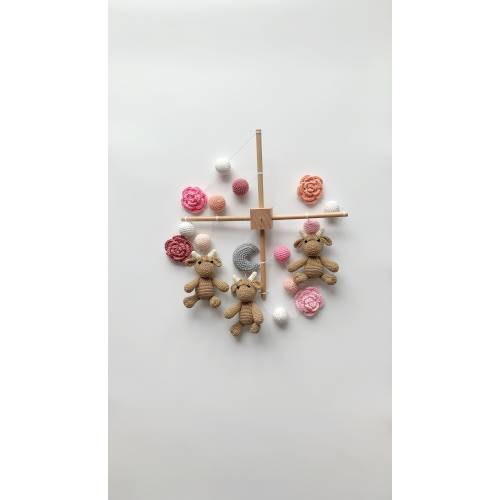 Highland cows baby mobile, crochet highland cow baby crib, handmade highland cow baby mobile, farm baby nursery.