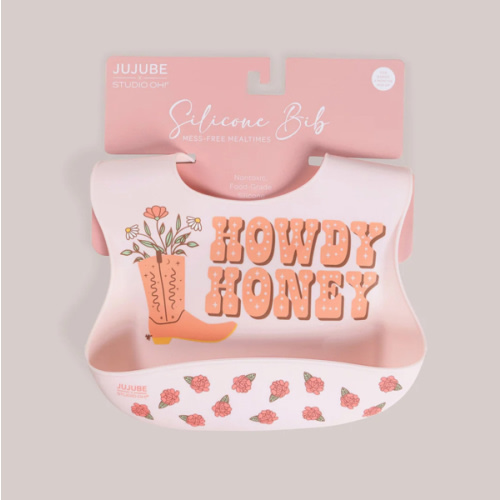 JuJuBe x Studio Oh! Food-Grade Silicone Bib - Bloomin' Boot