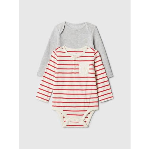 Baby First Favorites Bodysuit (2-Pack) in heather grey, size: 0-3 M