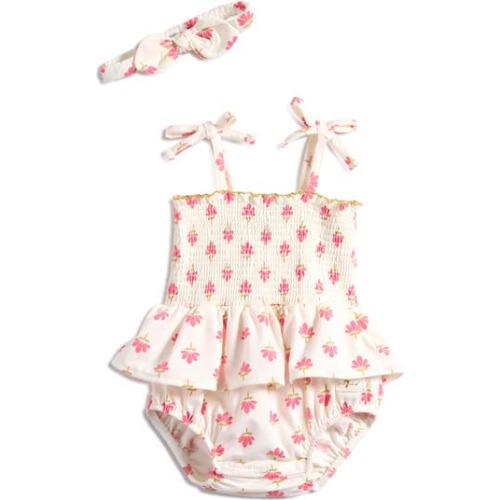 Smocked Bubble Bodysuit & Headband Set