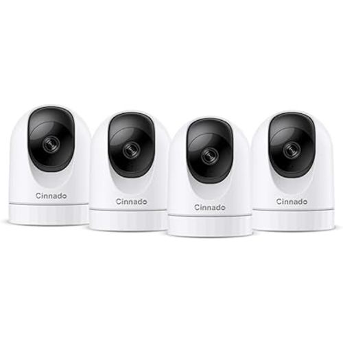 Cinnado 2K Home Security Cameras-2.4Ghz WiFi Indoor Camera with 360° Motion Detection for Pets/Nanny/Baby/Dog, 2 Way Audio, 24/7 SD Card Storage, Cloud Storage, Works with Alexa & Google Home, D1 4P