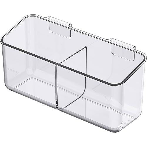 Simply Tidy Medium Clear Hanging Organizer Bin Clip-On Storage for Craft Tools, Office Supplies & Small Accessories, 1 Pack