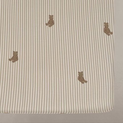 Crib Sheet, Breathable, Fitted, Organic Cotton Jersey, 300-Thread, Machine Wash, Fits Standard Crib (28" x 52" x 9"), Toddler Bedding, Heirloom Organic Collection, Bear