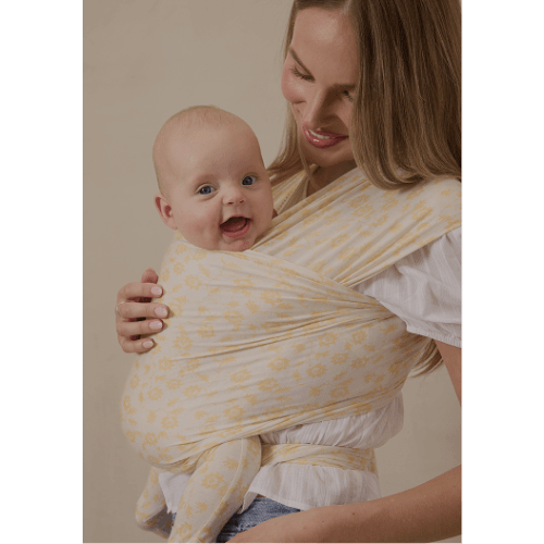 Cream Floral Wrap, Baby Carrier Up to 25 Pounds, Custom Fit – Solly Baby