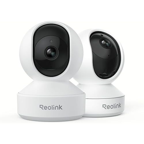 REOLINK Indoor Security Camera, 2.4/5 GHz WiFi, 5MP 360 Degree Pet Camera with Auto Tracking, Person/Pet Detection, Local Storage, 2 Way Talk, Ideal for Baby/Dog Monitor, Plug-in, E1 Pro 2 Pack (New)