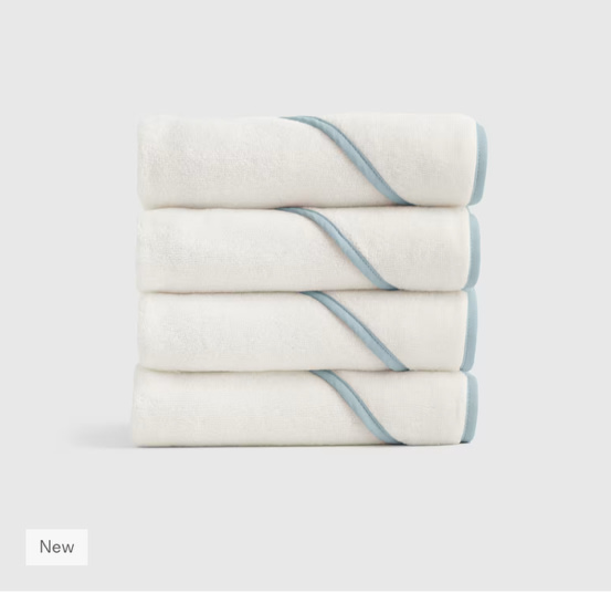 Organic Turkish Cotton Baby Hooded Towel Set 4-Pack in Light Blue