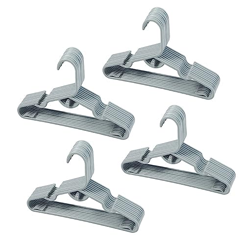40pcs Grey Baby Nursery Closet Hangers,Non-Slip Laundry Infant Pant Hanger for Newborn Clothes,Stackable Hangers,Save Space Ultra-Thin Child Coat Hanger for Girl Boy Toddler Kids