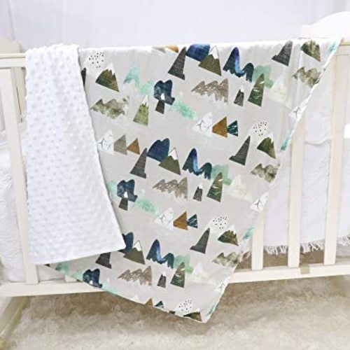 TANOFAR Baby Blankets, Adventure Mountains Fleece Toddler Blanket for Boys Girls, Dotted Backing, Double Layer, Crib Receiving Blanket, for Nursery/Stroller/Toddler Bed/Carseat, 30 x 40 Inch
