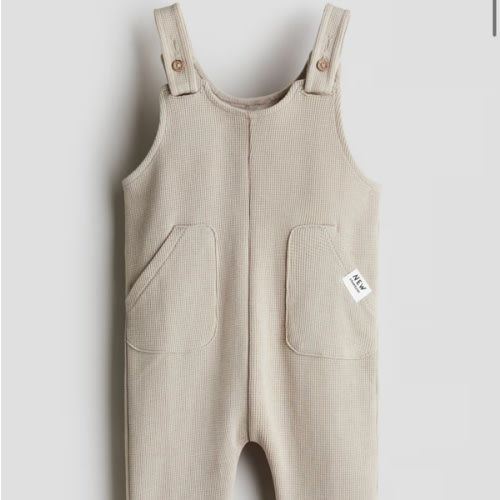 WAFFLED JERSEY OVERALLS