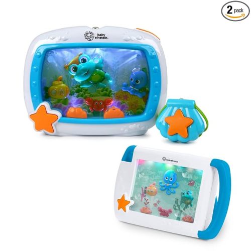 Baby Einstein 2-in-1 Sea Dreams Soother On-the-Go Gift Set, Musical Crib Toy Sound Machine and Portable Aquarium Toy, Ages Newborn and Up