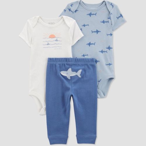 Carter's Just One You®️ Baby Boys' Sharks Printed Top & Bottom Set - Blue 3M