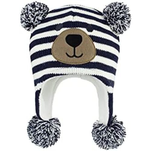Century Star Baby Boy Hat Winter Fleece Lined Hat Knit Earflap Kids Caps Infant Toddler Hats for Baby Girls with Pom Pom