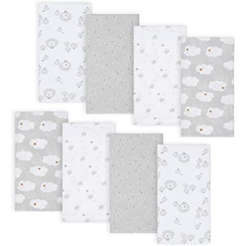 Gerber Unisex-Baby 8-Pack Cotton Flannel Burp Cloths