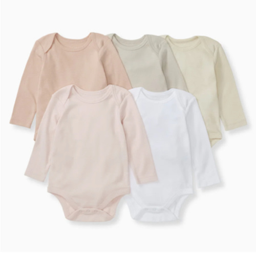 Solid Organic Cotton Long Sleeve Baby Bodysuits 5 Pack - Pink Sand – Burt's Bees Baby