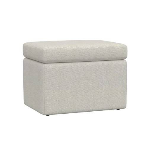 Dream Ottoman, Performance Heathered Basketweave, Dove