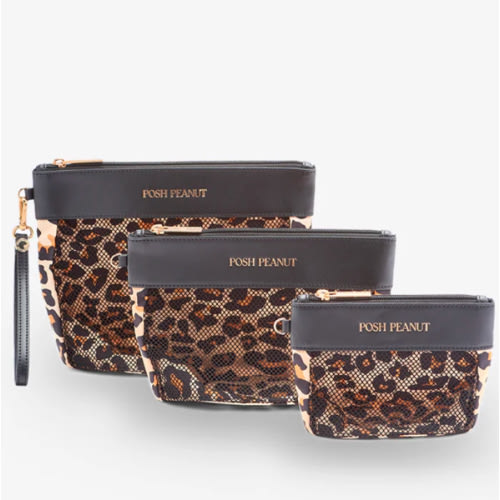 Leopard Spots Brown Organizer Pouches | Lana Leopard Tan