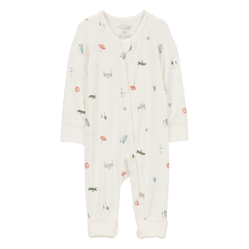 Baby Camp Print 2-Way Zip PurelySoft Convertible Foot Sleep & Play Pajamas - Ivory - Carter's | Carter's