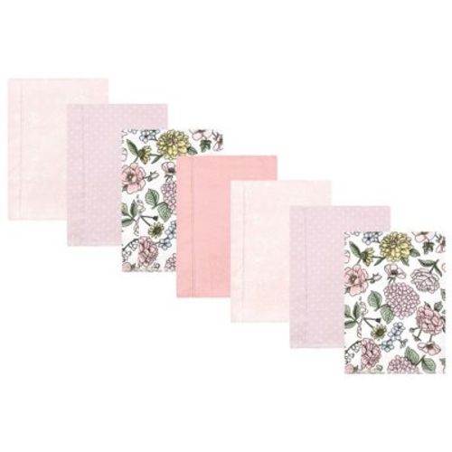 Hudson Baby Infant Girl Cotton Flannel Burp Cloths, Vintage Blossom 7 Pack, One Size