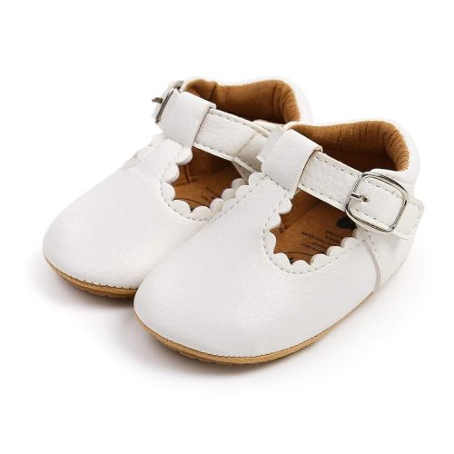 SOFMUO Baby Boys Girls High Top Ankle PU Leather Sneakers Soft Rubber Sole Infant Moccasins Newborn Oxford Loafers Anti-Slip Toddler Wedding Uniform Dress Shoes