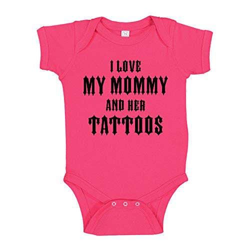 I Love My Mommy And Her Tattoos Baby Bodysuit Infant One Piece or Toddler T-Shirt