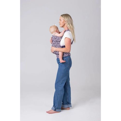 Mabē Monarch Ergonomic Baby Carrier – Premium Cotton Soft Structured Newborn to Toddler Carrier with Hip-Healthy Design, 3 Carry Positions (7-35lbs), Lightweight & Breathable, (Violet Wings)