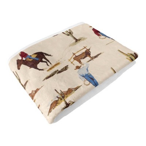 Sweet Jojo Designs Baby Boy Toddler Blanket Wild West Cowboy Brown, Red & Blue