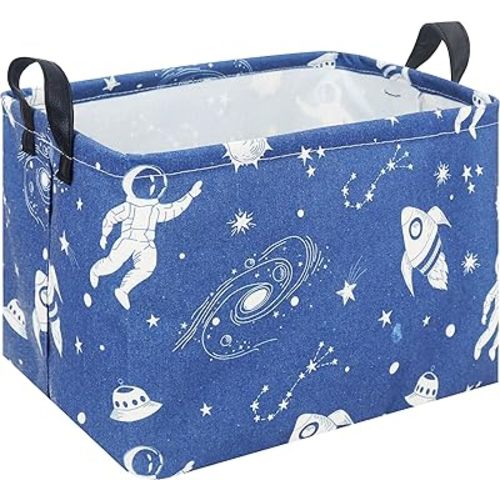 Rectangular Storage Basket,Collapsible Gift Basket with Handles,Kids Toys/Books Box,Room Decor(Universe)