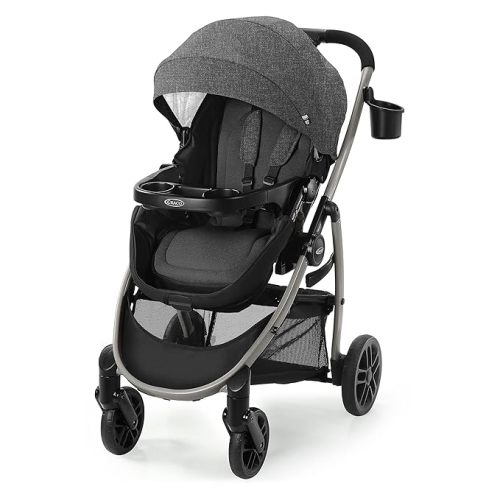 Graco Modes Pramette Stroller, Baby Stroller with True Pram Mode, Reversible Seat, One Hand Fold, Extra Storage, Child Tray, Redmond