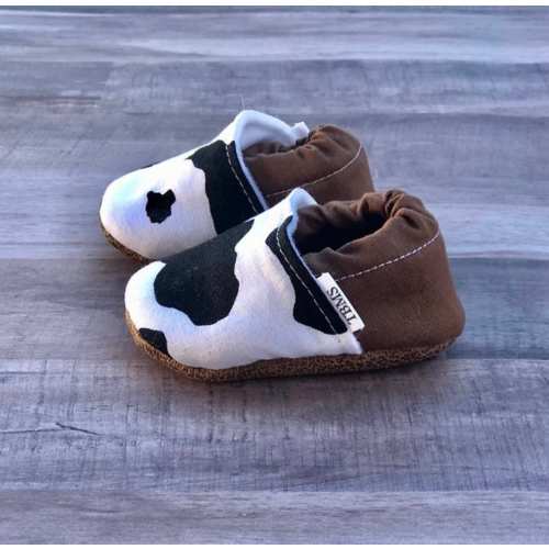 BUY 2, GET 1 FREE: Cow Print Baby Moccasins - Cow Slippers - Cow Print Booties - Western Baby Nursery - Cowboy Baby Shower Gift