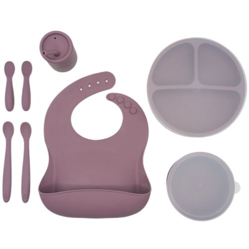 WeeSprout Baby Led Weaning Bundle, Silicone Suction Bowl, Spoons, Bib & Cup - Blue