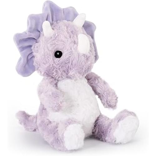 Cute Purple Dinosaur Stuffed Animals for Girls, Dinosaur Party Favors, Cuddly Dinosaur Plush Toy for Kids, Huggable Triceratops for Baby, Birthday Xmas Gifts for Toddlers Age 2+