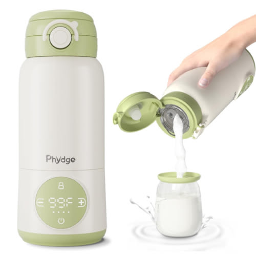 Portable Bottle Warmer for Travel, 15oz Capacity Portable Milk Warmer for Baby, Formula, Breast Milk & Water, On The Go Bottle Warmer with Long Battery Life, Even Heating, Precise Temperature Control