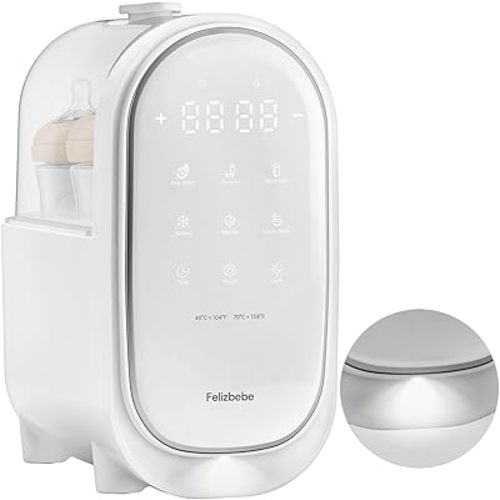 Bottle Warmer for Breastmilk, 11-in-1 Double Bottle Warmer Large Touchscreen with Night Light, Detachable for Easy Cleaning & Accurate Temperature Control, Timer, Milk Warmer for Baby