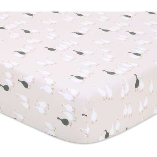 Little Haven Cotton Fitted Cot Sheet - Goose