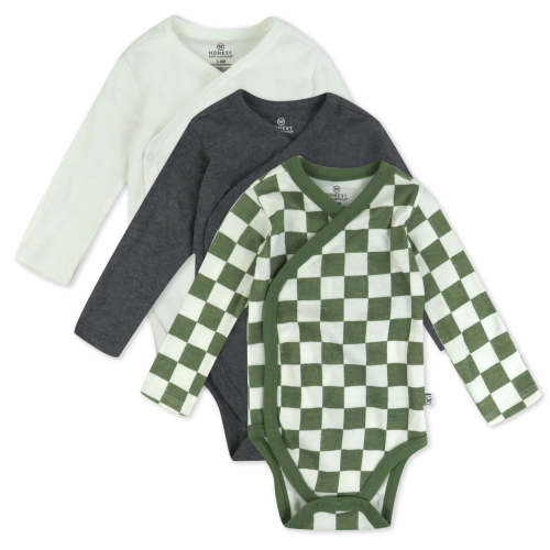 3-Pack Organic Cotton Long Sleeve Side-Snap Bodysuits | Honest Baby Clothing