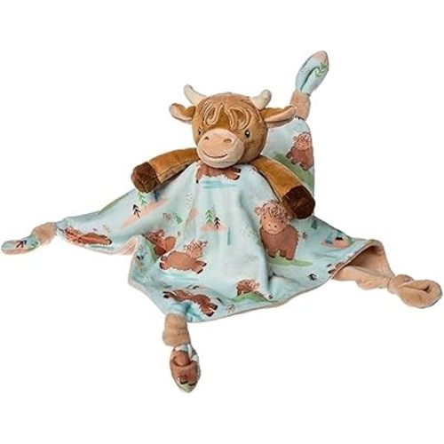 Mary Meyer Lovey Stuffed Animal Security Blanket Plush Soft Snuggle Toy, 13 x 13-Inches, Hetty Highland Cow