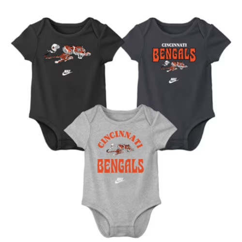 Cincinnati Bengals Nike Baby BLACK Nike Retro Logo Romper Set - 133429896